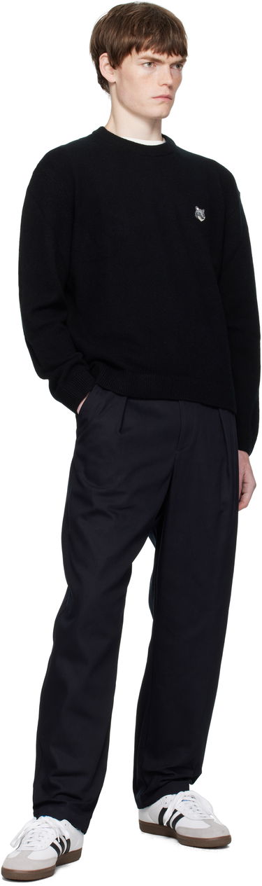Sweater MAISON KITSUNÉ Maison Kitsuné Fox Head Lambswool Sweater Sort | PM00803KT1006, 3