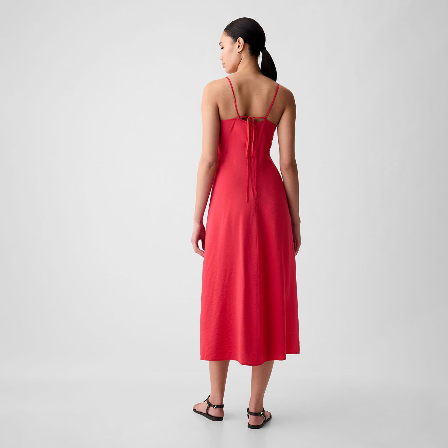 Kjole GAP Dresses Strappy Back Maxi Slip Dress Slipper Red Rød | 880265-01, 1