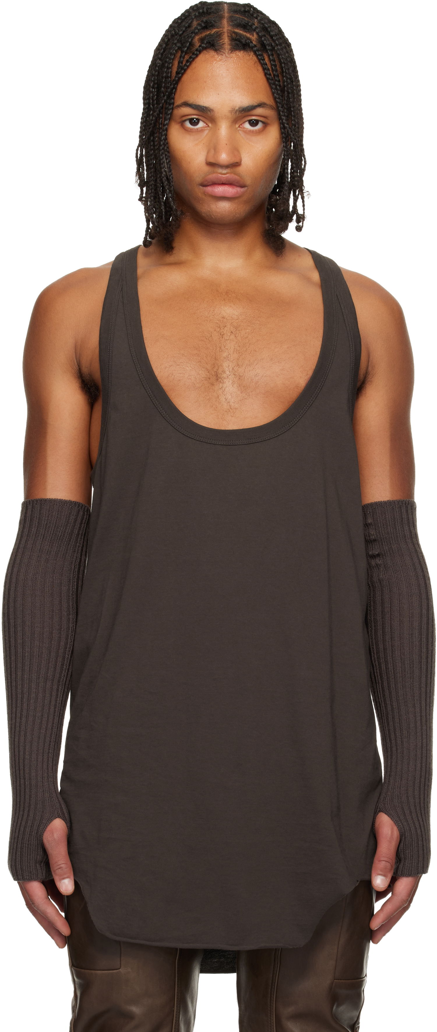 Tanktop Rick Owens Concordians Pony Tank Top Brun | RR02E1101 JA, 0