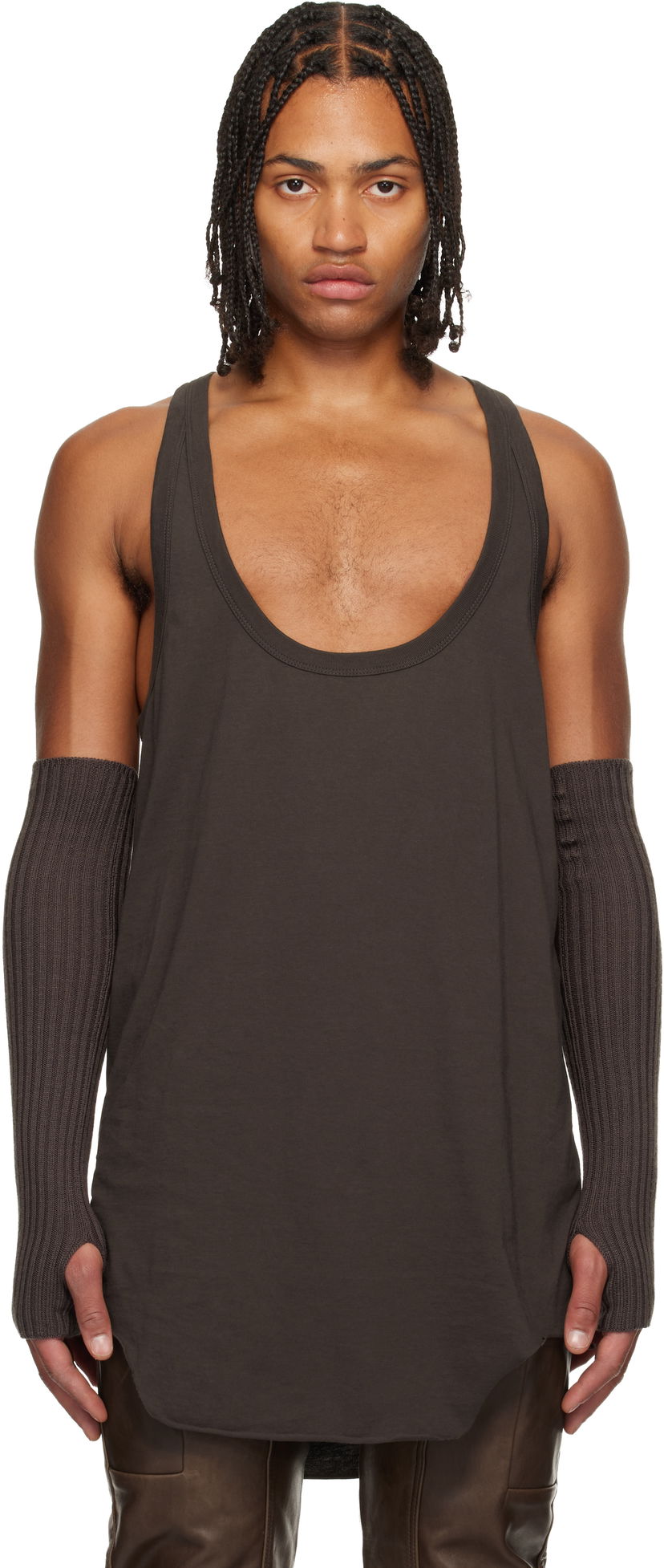 Tanktop Rick Owens Concordians Pony Tank Top Brun | RR02E1101 JA