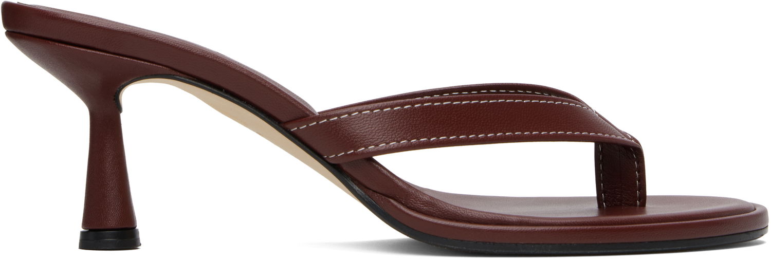Tilbehør Aeyde Aeyde Daphne Leather Toe-Post Heeled Sandals Bourgogne | A11-HS-AEAR75CI187-SS25-955-007, 0