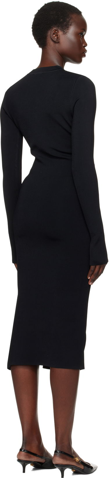 Kjole Versace Cutout Jersey Midi Dress Sort | E77HAOMB3_ECM61H, 2
