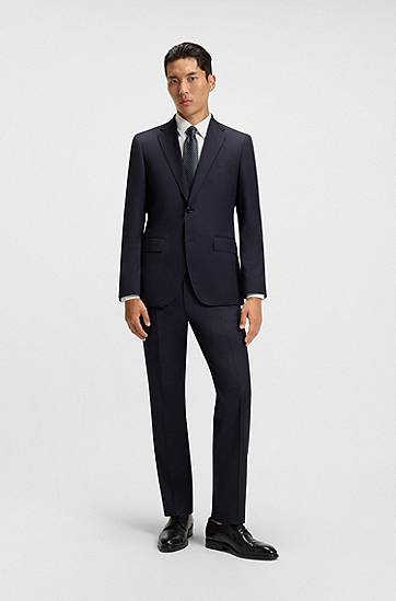 Skjorte BOSS Men's Slim Fit Performance Structured Cotton Shirt Hvid | 50480109, 1