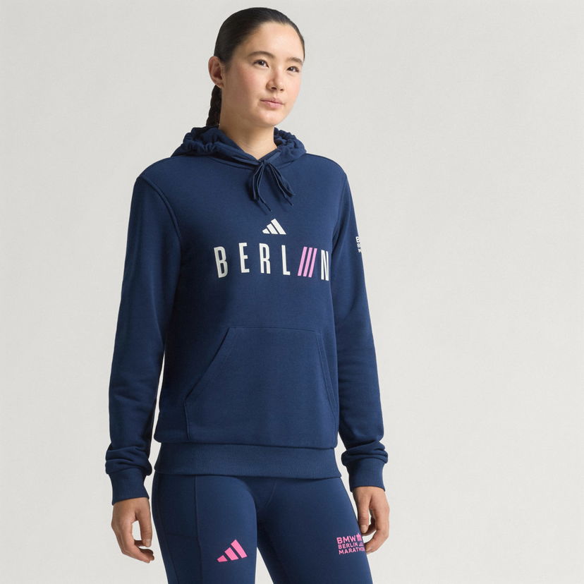 Sweatshirt adidas Performance BMW Berlin-Marathon 2025 City Hoodie Mørkeblå | KB9893