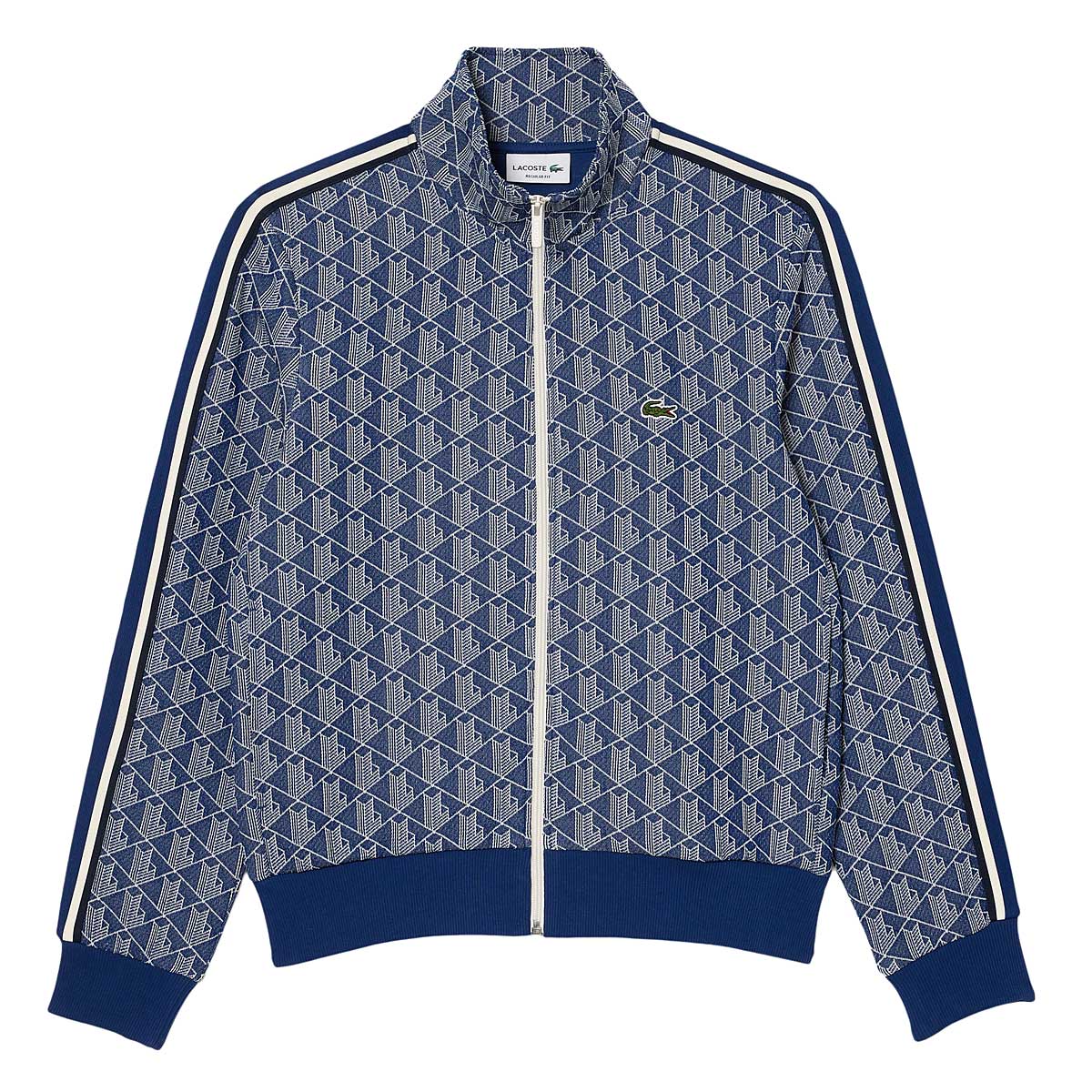 Sweatshirt Lacoste Paris Jacquard Monogram Zipped Sweatshirt Mørkeblå | SH1368-00-QIE, 1