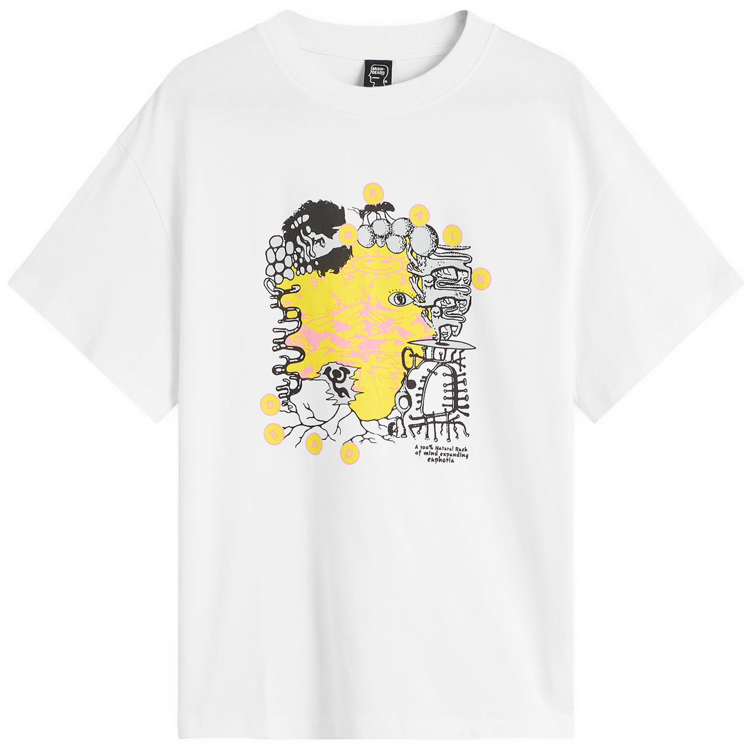 T-shirt Brain Dead Brain Dead Euphoria Graphic T-Shirt, Size Large Hvid | BDF25T0O0046-WHT, 0