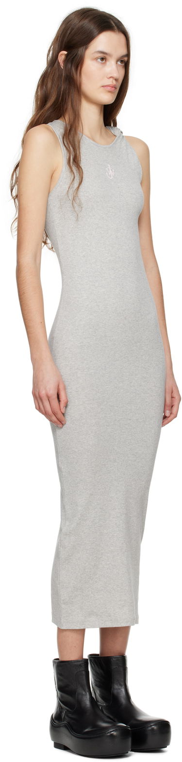 Kjole JW Anderson JW Anderson Anchor Logo Twisted Strap Midi Dress Grå | JD0043-PG1717, 1