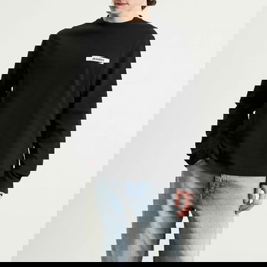 T-shirt Jacquemus Jacquemus Grosgrain Logo Long Sleeve T-Shirt, Size Large Sort | 25HTSM00570AJ00226-990, 2