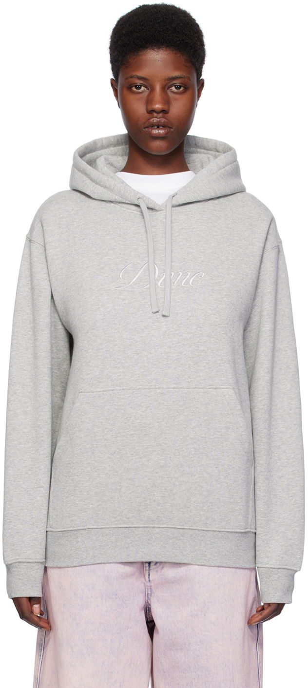 Sweatshirt Dime Embroidered Hoodie Grå | DIMEHO2321GRY, 0