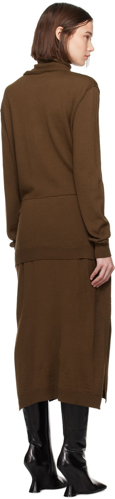 Kjole LEMAIRE Midi Knit Dress Brun | DR1082 LK087, 2