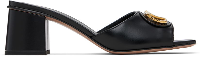 Sneakers og sko Valentino Valentino Garavani VLogo Signature Heeled Slide Sandals Sort | 7W2S0MH7DSH