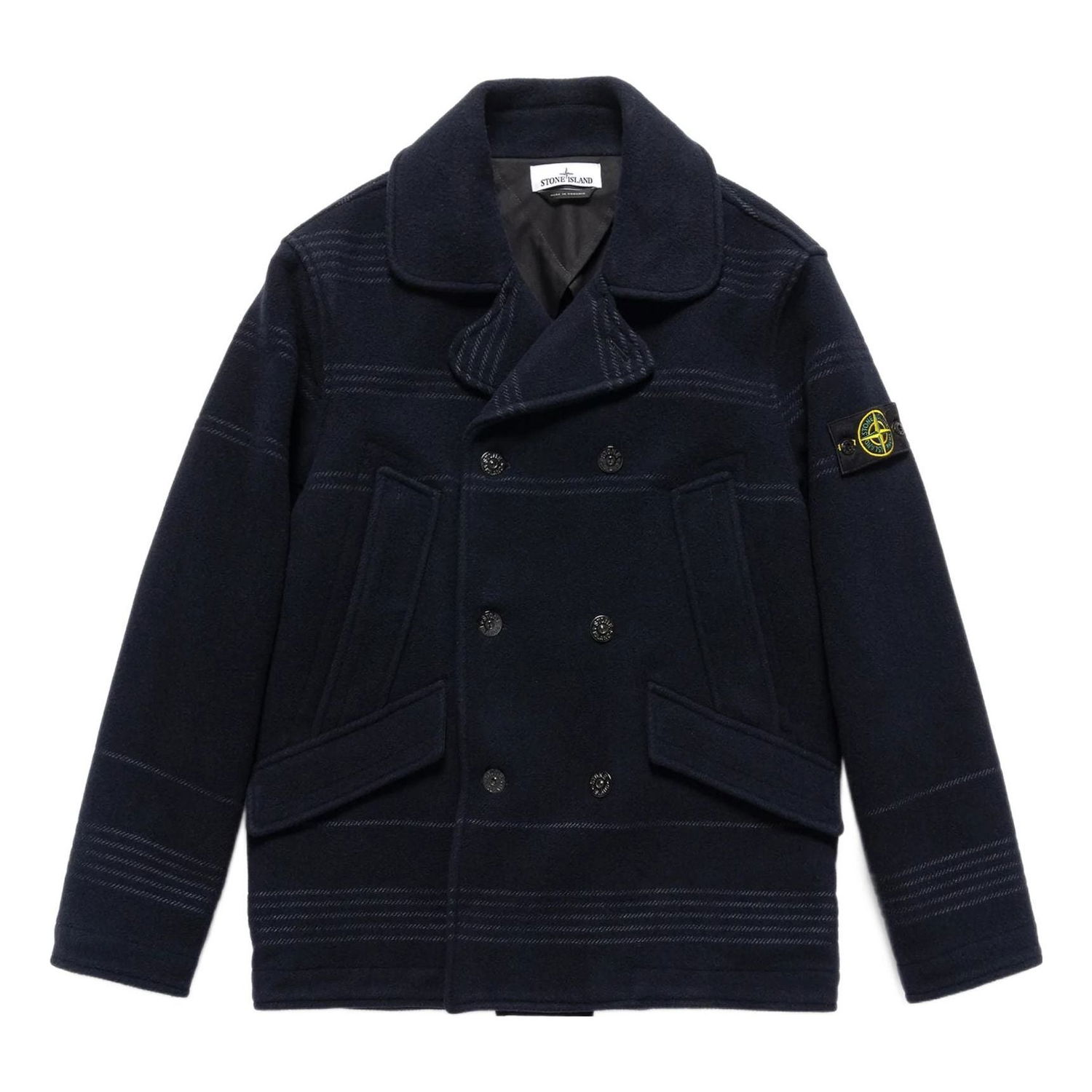 Frakker Stone Island Stone Island Logo Patch Double-Breasted Jacket Blå | 771542952-V0020, 0
