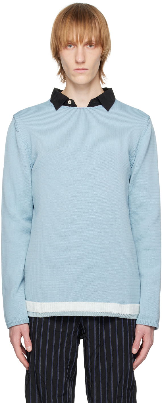 Sweater Comme des Garçons CDG Homme Deux Crewneck Sweater Blå | DK-N508-051