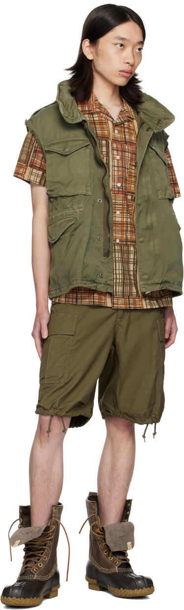 Skjorte BEAMS BEAMS PLUS Block Print Short Sleeve Shirt Brun | 3801-0108-139, 3