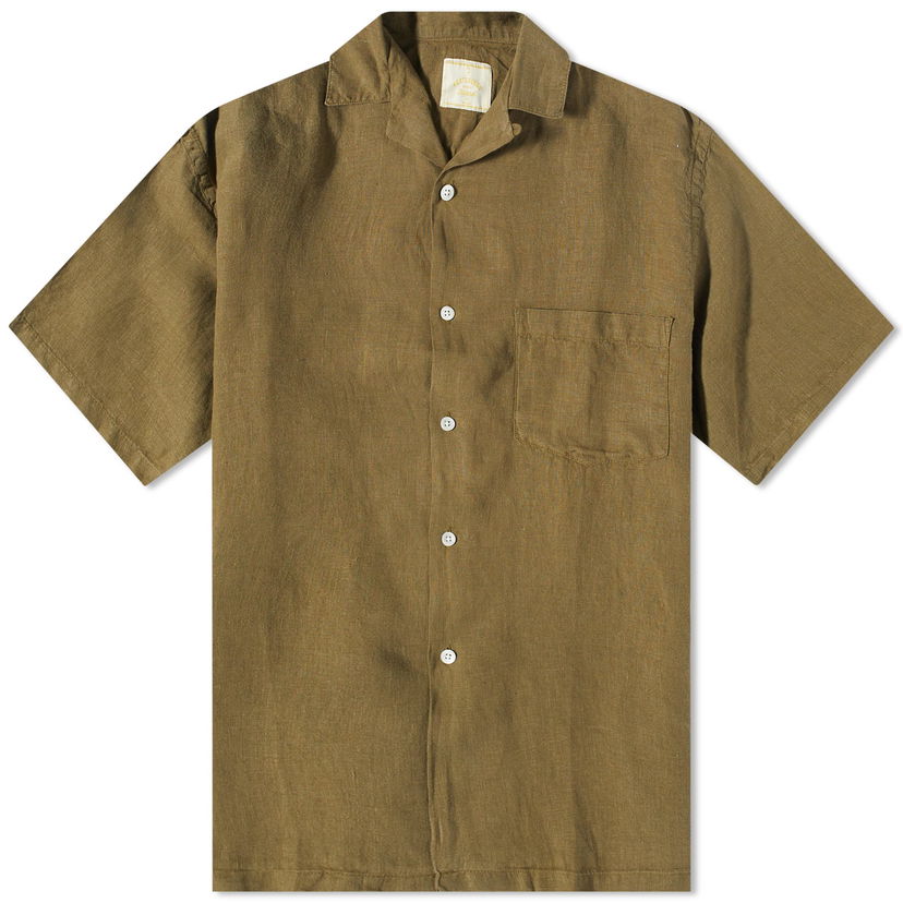 Skjorte Portuguese Flannel Linen Camp Vacation Shirt Grøn | SS23-0100OLV