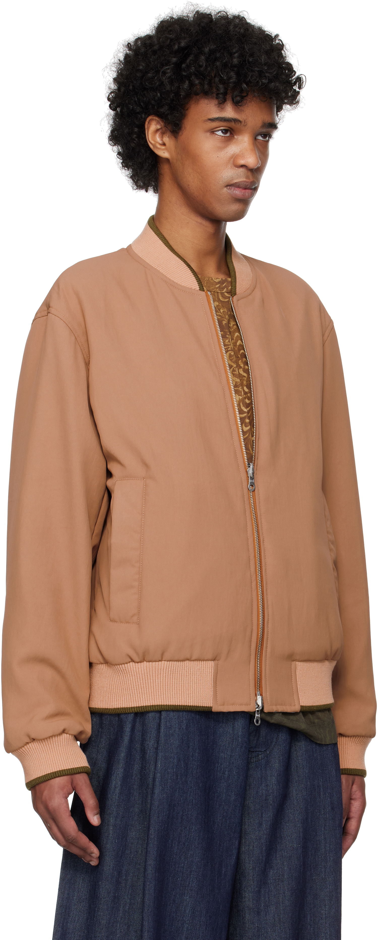 Bomberjakke Dries Van Noten Dries Van Noten Reversible Gabardine Bomber Jacket Brun | 251-020522-1503, 1