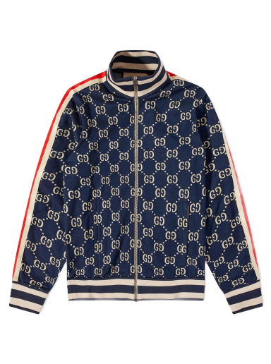 Jakke Gucci All Over GG Track Jacket Mørkeblå | 496919 X9V05 424