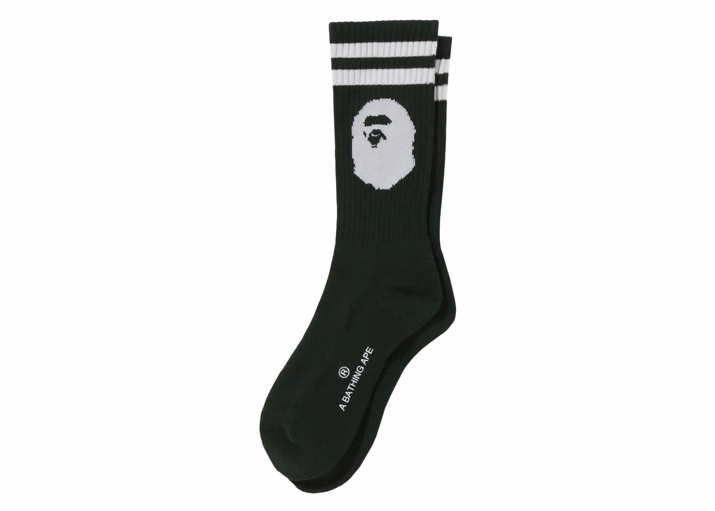 Sokker BAPE BAPE Ape Head Line Socks Olivedrab Sort | 1J80-184-004, 0