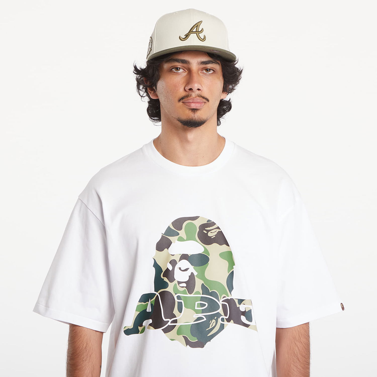 T-shirt BAPE A BATHING APE Abc Camo Ape Head Relaxed Fit Short Sleeve Tee White Hvid | 001TEK801333M WHT, 1