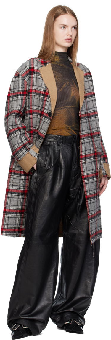 Bukser R13 R13 Pleated Wide Leg Leather Pants Sort | R13WR440-R426A, 3