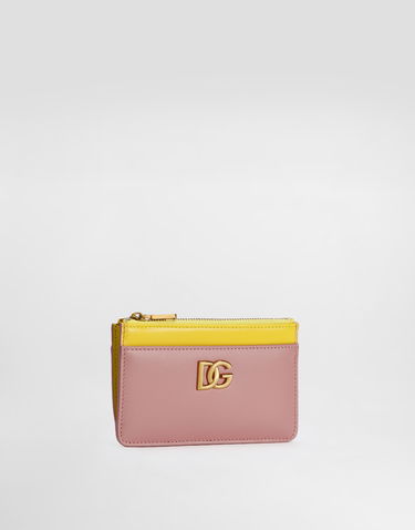 Tegnebog Dolce & Gabbana Dolce & Gabbana Calfskin Card Holder with DG Logo Lyserød | BI1261A9M758B407, 1