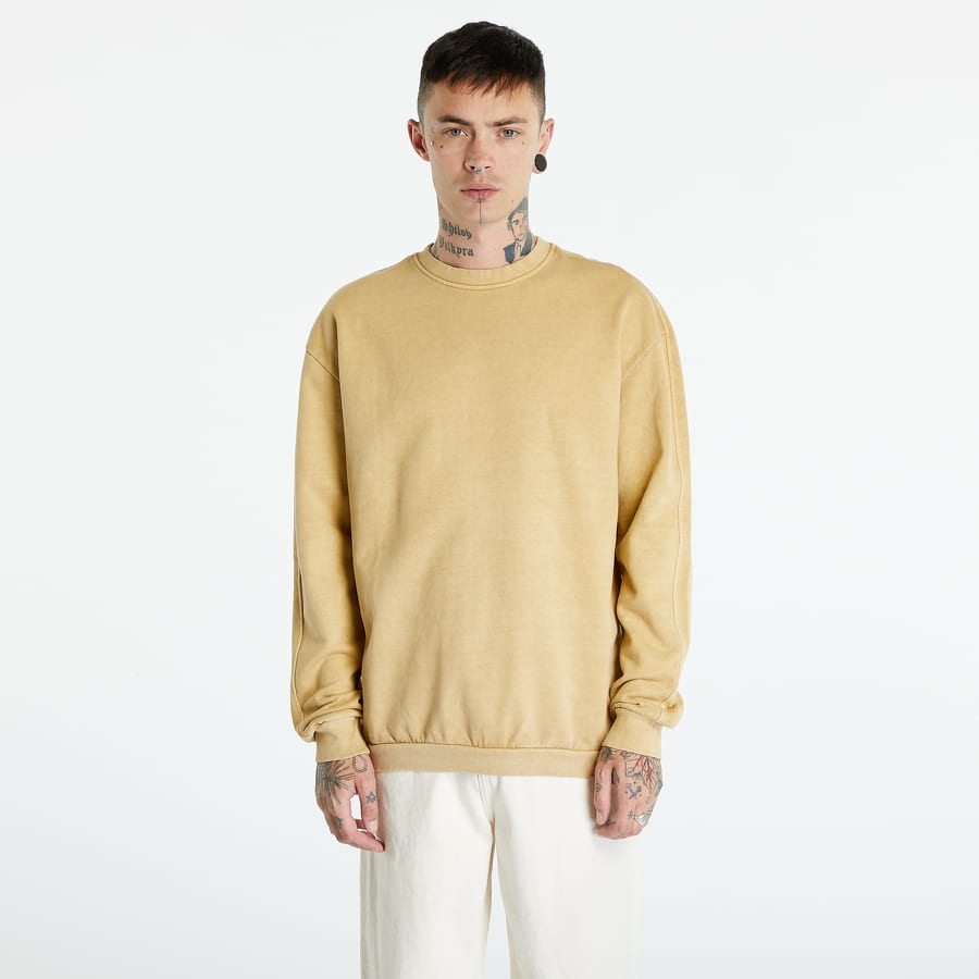 Sweater Urban Classics Heavy Terry Garment Dye Crewneck Beige | TB4956-03738, 0