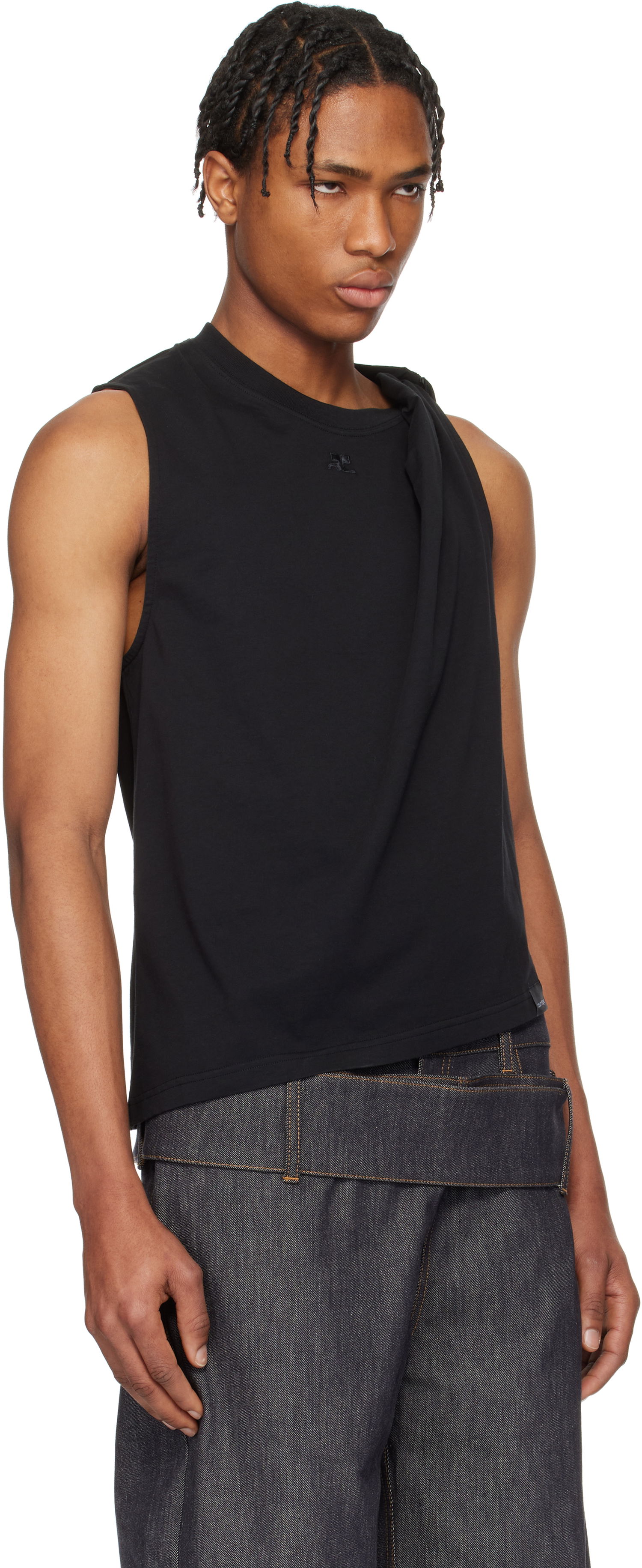 Tanktop Courrèges Courrèges Twist Tank Top Sort | 125JDE119JS0107, 1