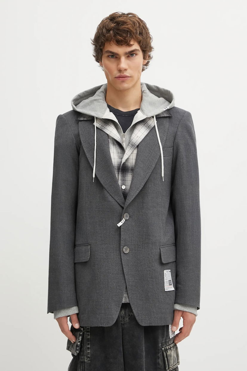 Jakke Maison MIHARA YASUHIRO Maison MIHARA YASUHIRO TRIPLE LAYERED Hooded Blazer Grå | J15JK131