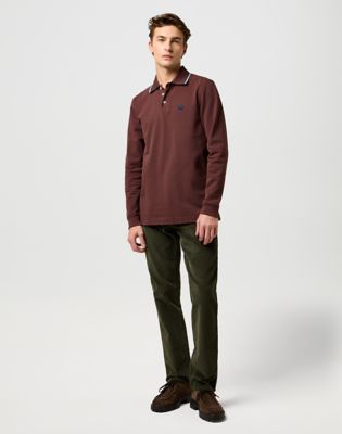 Polo skjorte Wrangler Wrangler Long Sleeve Polo Shirt Bourgogne | 112371508:XXL, 1
