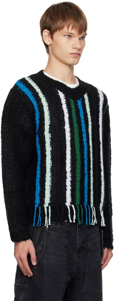 Sweater Andersson Bell Andersson Bell Reverse Stripe Fringe Sweater Sort | atb1350u, 1