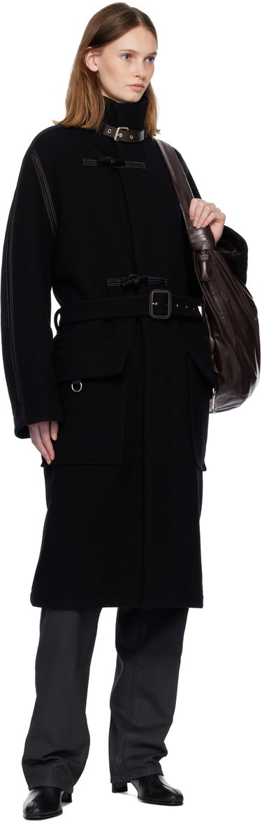Frakker LEMAIRE Buckled Collar Belted Duffle Coat Sort | CO1112 LF1116, 3