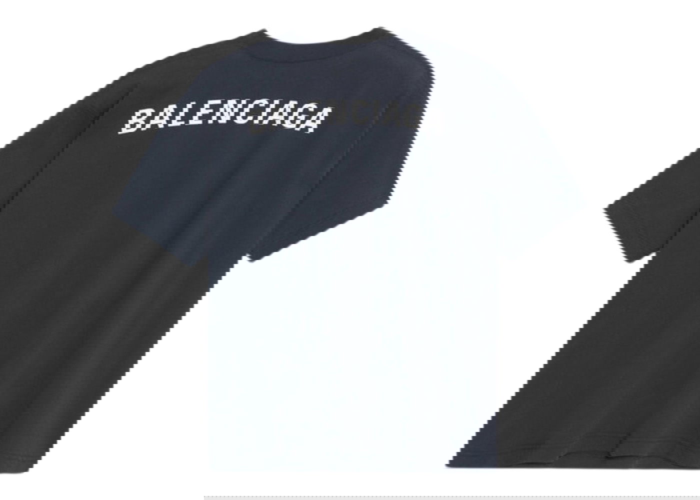 T-shirt Balenciaga Oversized Logo T-Shirt Mørkeblå | 578124TEV436370, 0