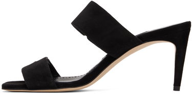 Tilbehør Manolo Blahnik Manolo Blahnik Nebre Suede Heeled Mules Sort | 223-1354, 2