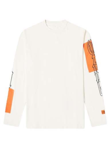 T-shirt HERON PRESTON Gothic Colour Block Tee Hvid | HMAB026F22JER0020122