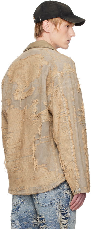 Jakke Diesel Diesel D-Ivar-Fsg Distressed Denim Jacket Beige | A18111-007AZ-33S, 2