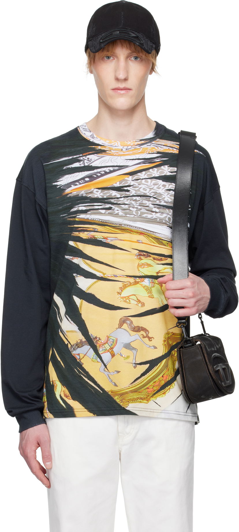 T-shirt Diesel Diesel Carousel Graphic Long Sleeve T-Shirt Sort | A19652-0PJBL-9XXA