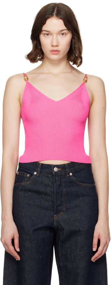 Tanktop Versace Versace Safety Pin Knit Crop Camisole Lyserød | 1017770_1A12699, 0