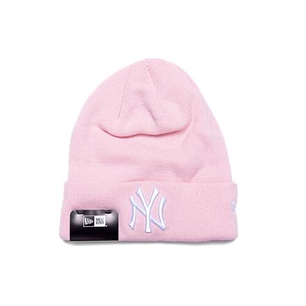 Beanie New Era MLB Essential Cuff Beanie New York Yankees One Size Lyserød | 60348861, 0
