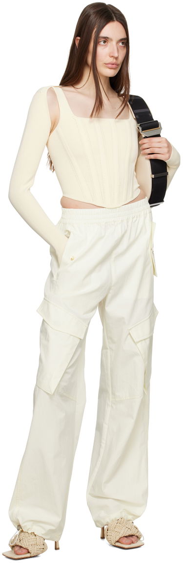 Tanktop Dion Lee Pointelle Knit Long Sleeve Top Hvid | A7460P23, 4