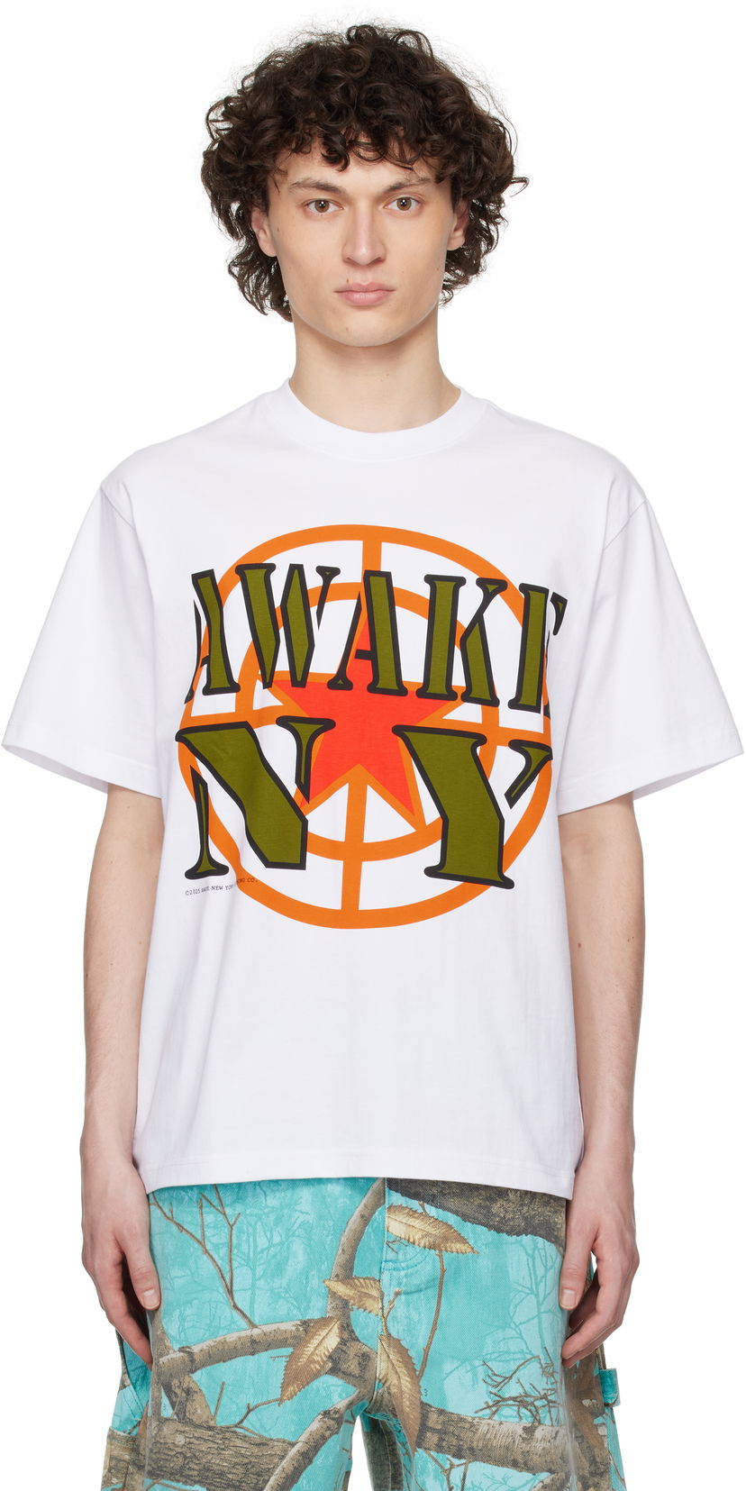 T-shirt Awake NY Awake NY Crosshair Graphic T-Shirt Hvid | AWK-SP25-TS002