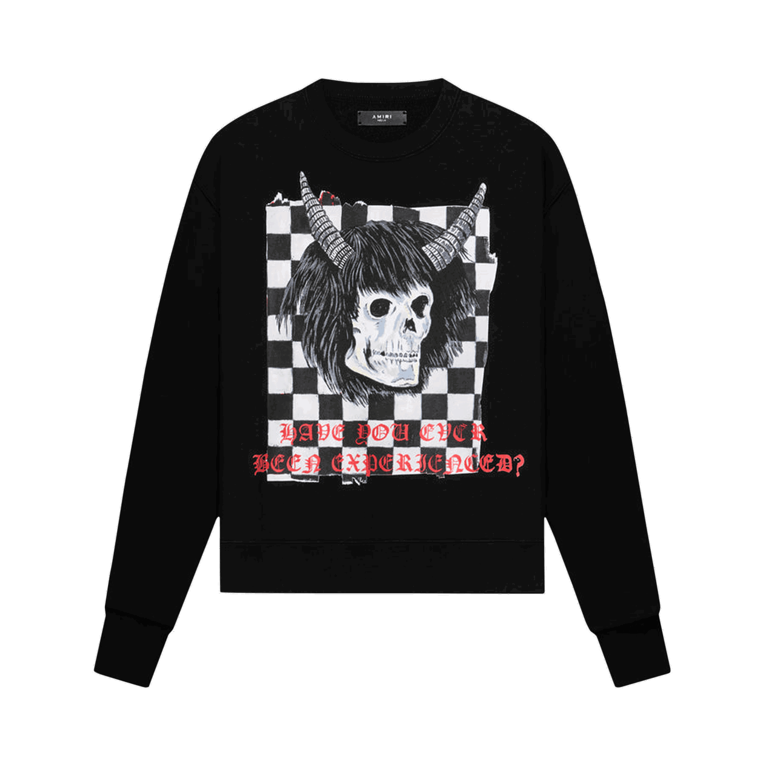 Sweatshirt AMIRI x Wes Lang Checker Skull Crew Sort | AW22MJG009 001 BLAC, 0
