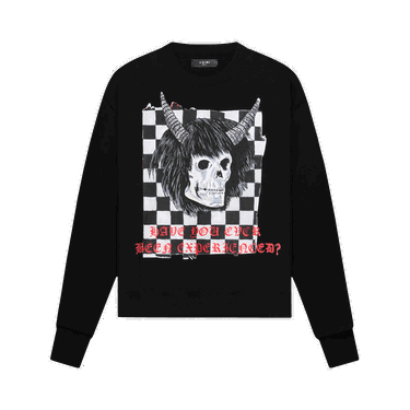 Sweatshirt AMIRI x Wes Lang Checker Skull Crew Sort | AW22MJG009 001 BLAC, 0