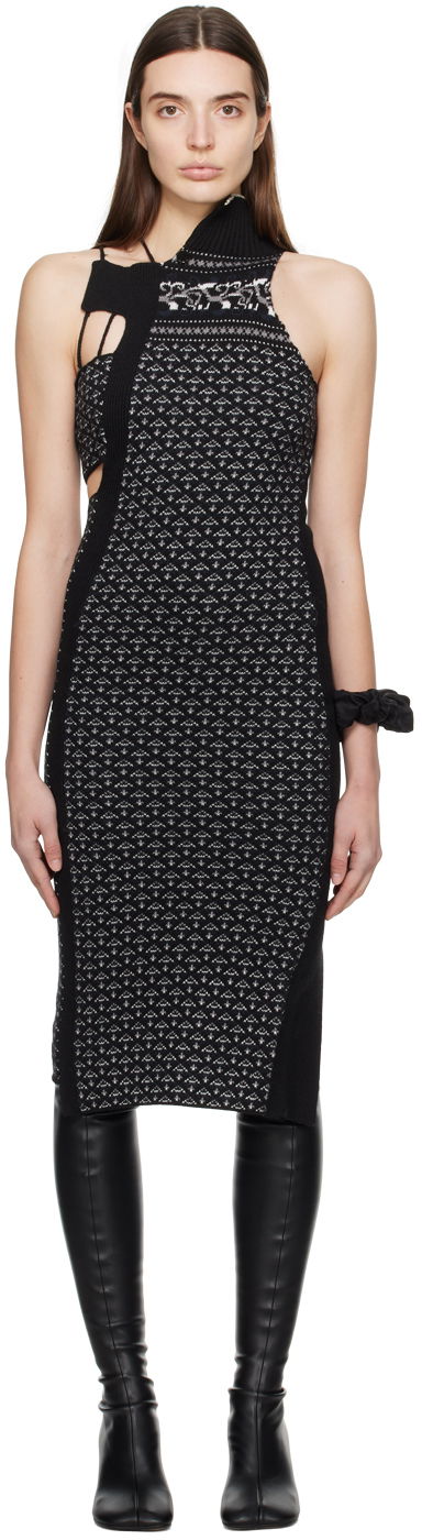 Kjole Maison Margiela MM6 Asymmetric Midi Dress Sort | S52DD0034 S18451