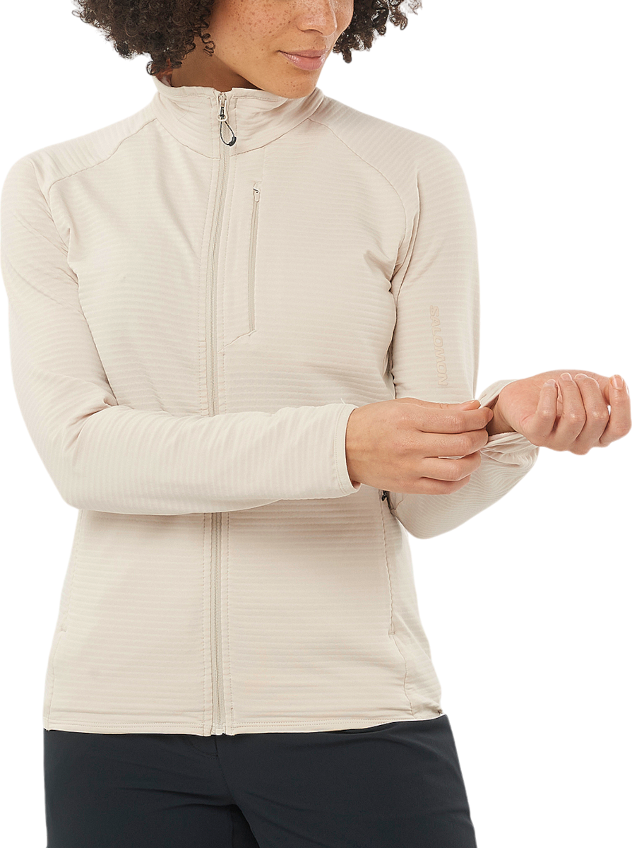 Sweatshirt Salomon Essential Lightwarm Full Zip Sweatshirt Beige | lc2336200, 0