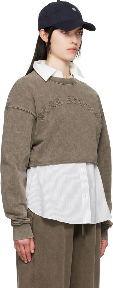 Sweater Acne Studios Acne Studios Cropped Logo Sweatshirt Lyserød | AI0158-, 4