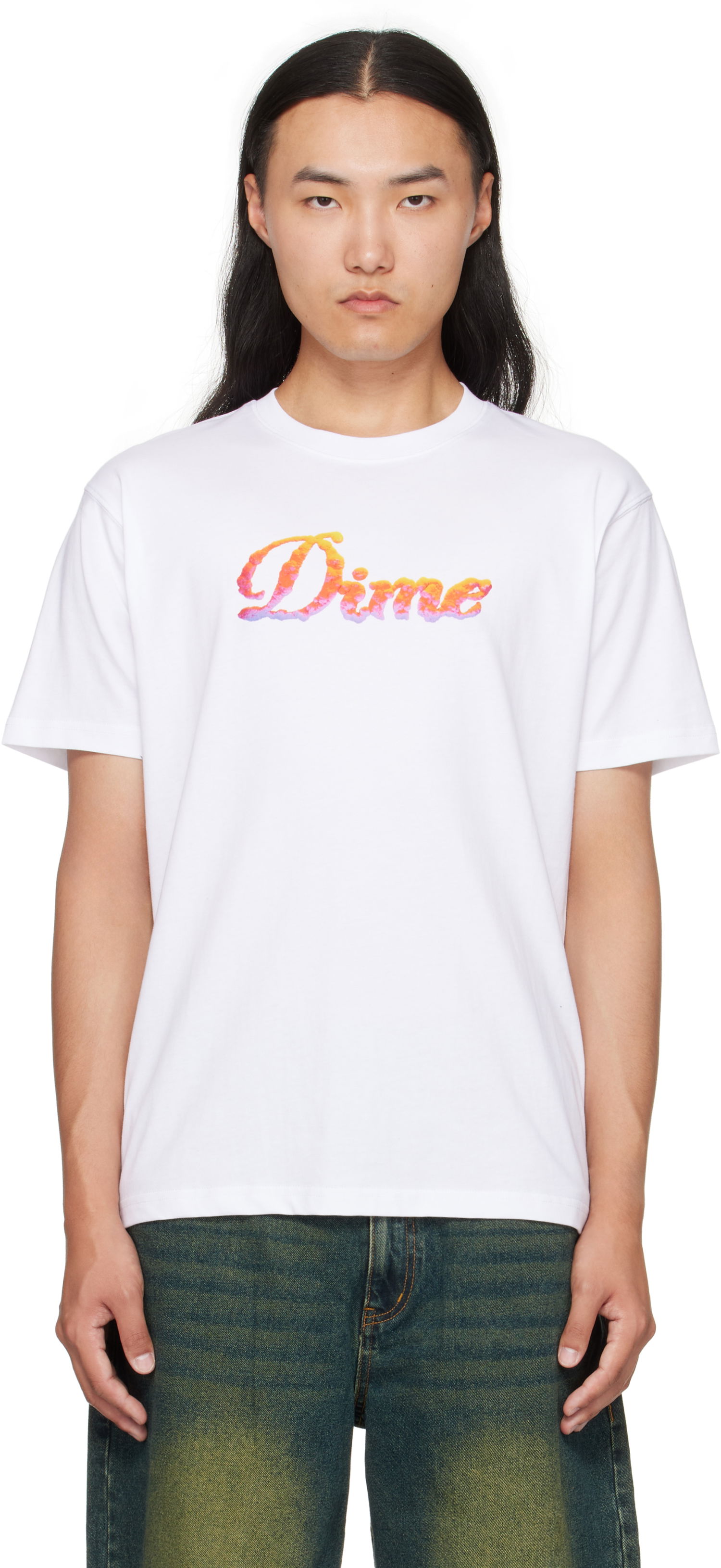 T-shirt Dime Cursive Cloud T-Shirt Hvid | DIMEFA2564WHT, 0