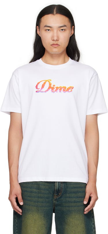 T-shirt Dime Cursive Cloud T-Shirt Hvid | DIMEFA2564WHT, 0