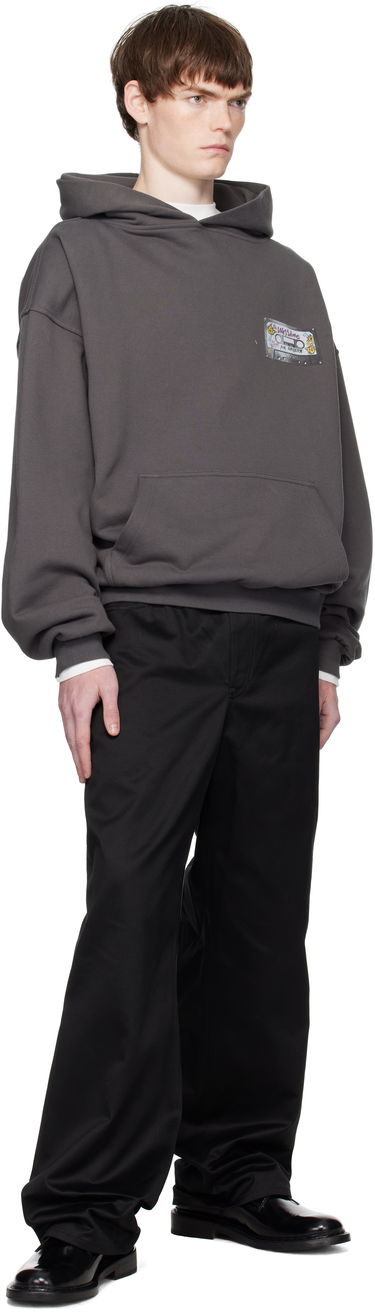 Sweatshirt We11done We11done Cassette Tape Print Hoodie Grå | WD-TH2-25-834-U-CH, 3