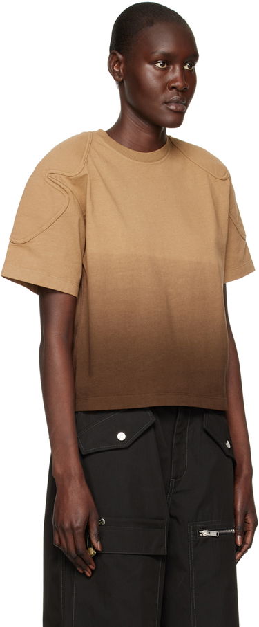 Crop top Dion Lee Sunfade Gradient Cropped T-Shirt Brun | C3090R23, 4