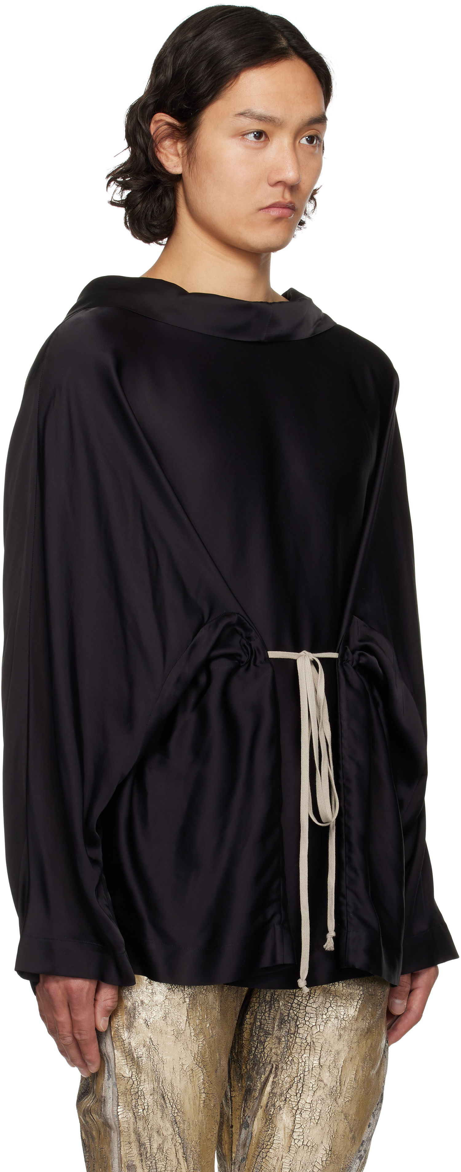 Sweater Rick Owens Rick Owens Hollywood Tunic Hoodie Sort | RR01E5702 SCH, 1